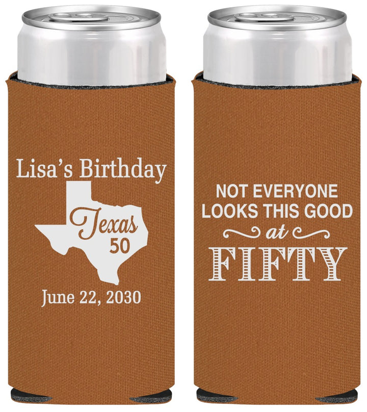 Personalized Birthday Slim Can Coolers - 50th | 20051