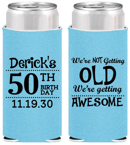 Personalized Birthday Slim Can Coolers - 50th | 20052