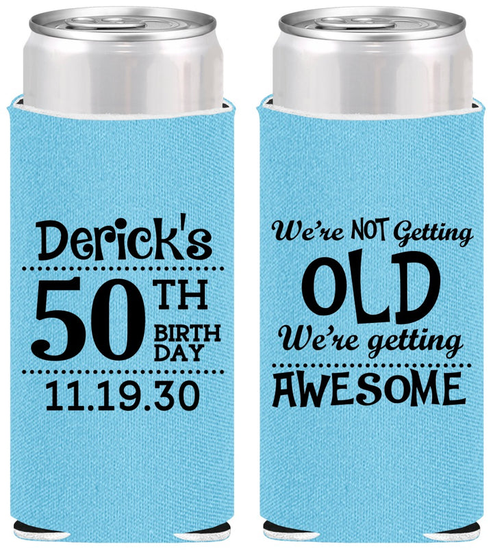 Personalized Birthday Slim Can Coolers - 50th | 20052