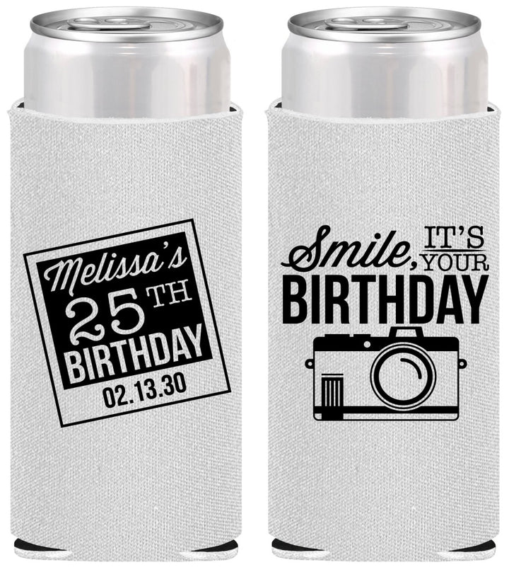 Personalized Birthday Slim Can Coolers - 25th | 20053