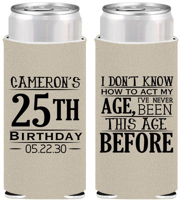 Personalized Birthday Slim Can Coolers - 25th | 20054