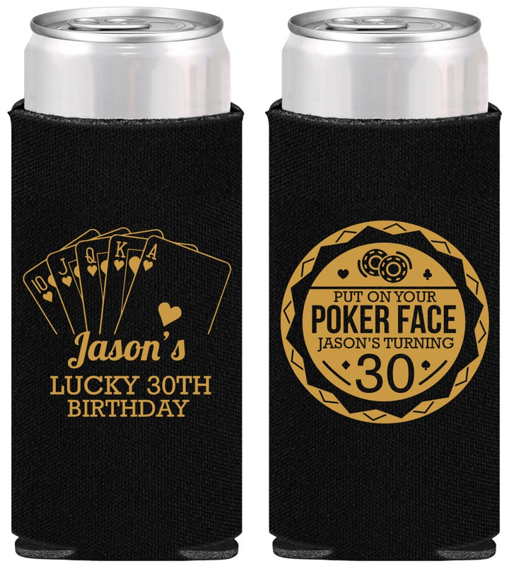 Personalized Birthday Slim Can Coolers - 30th Las Vegas | 20060
