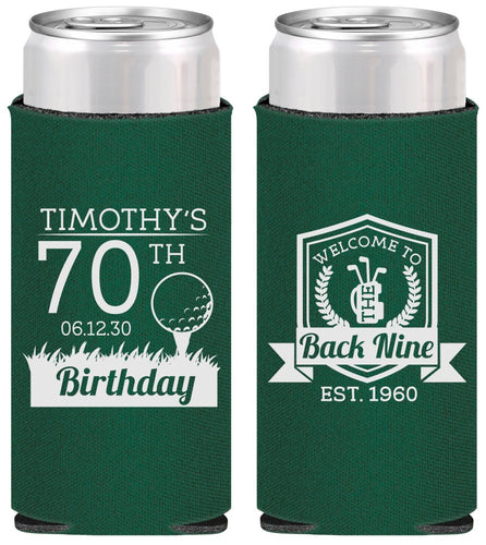 Personalized Birthday Slim Can Coolers - 70th Golf | 20061