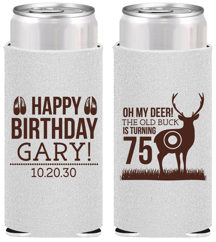 Personalized Birthday Slim Can Coolers - 75th Hunting | 20063