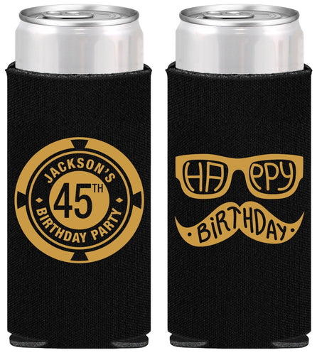 Personalized Birthday Slim Can Coolers - 45th Las Vegas | 20064