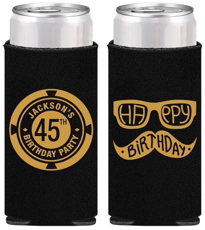 Personalized Birthday Slim Can Coolers - 45th Las Vegas | 20064
