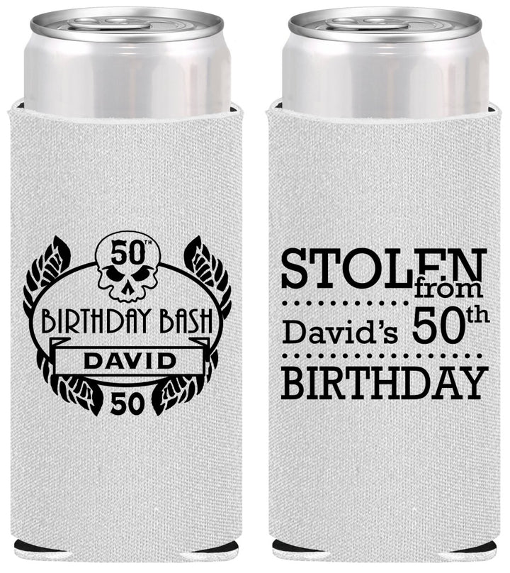 Personalized Birthday Slim Can Coolers - 50th | 20068