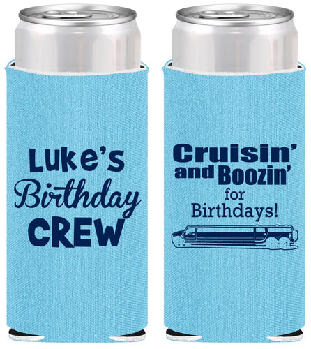 Personalized Birthday Slim Can Coolers - Crusin Boozin | 20073