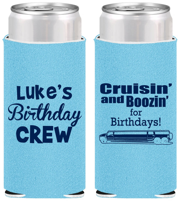 Personalized Birthday Slim Can Coolers - Crusin Boozin | 20073