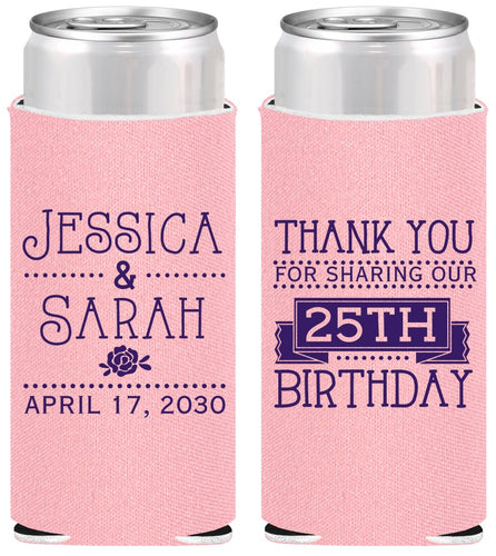 Personalized Birthday Slim Can Coolers - 25th | 20075