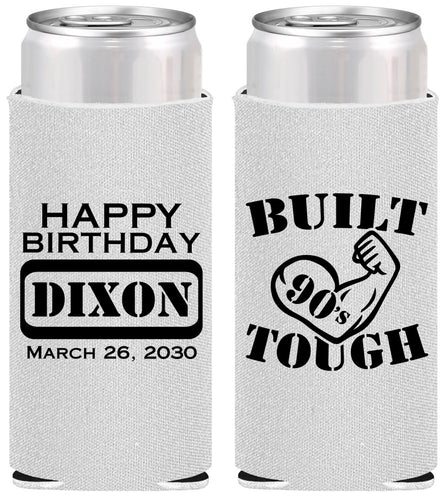 Personalized Birthday Slim Can Coolers - Built Tough | 20078