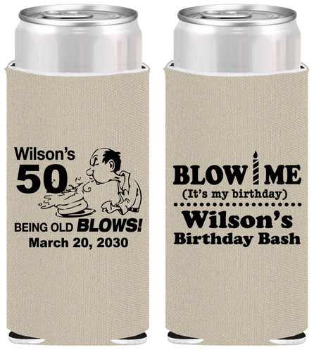 Personalized Birthday Slim Can Coolers - 50th | 20085