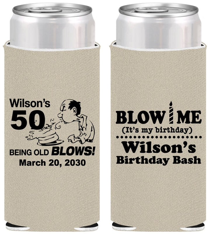 Personalized Birthday Slim Can Coolers - 50th | 20085