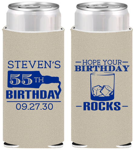 Personalized Birthday Slim Can Coolers - 55th | 20090