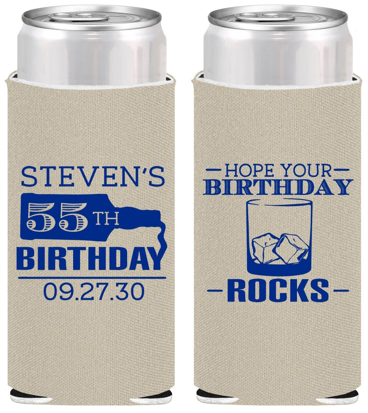 Personalized Birthday Slim Can Coolers - 55th | 20090