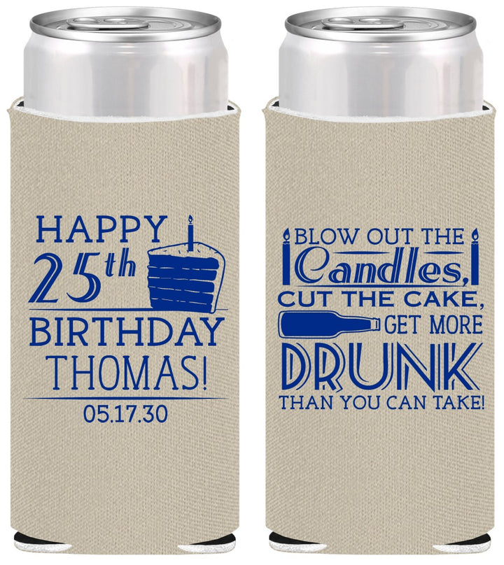 Personalized Birthday Slim Can Coolers - 25th | 20091