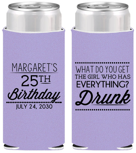 Personalized Birthday Slim Can Coolers - 25th | 20093