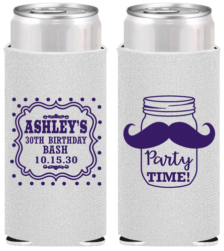 Personalized Birthday Slim Can Coolers - 20th | 20096