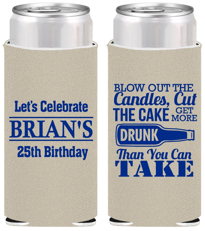 Personalized Birthday Slim Can Coolers - 25th | 20100