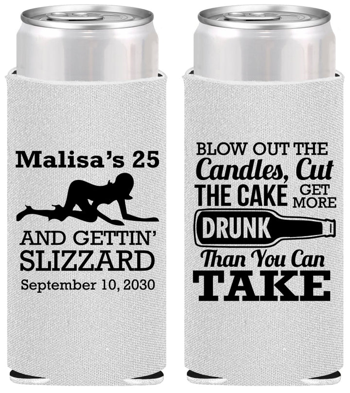 Personalized Birthday Slim Can Coolers - 25th Strip Club | 20102