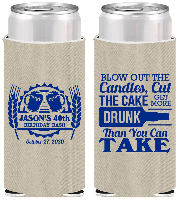 Personalized Birthday Slim Can Coolers - 40th | 20103