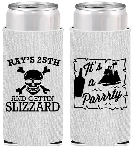 Personalized Birthday Slim Can Coolers - 25th Pirate | 20107