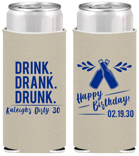Personalized Birthday Slim Can Coolers - 30th Dirty | 20110