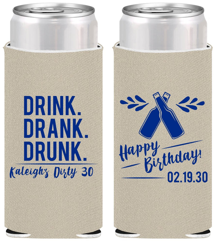 Personalized Birthday Slim Can Coolers - 30th Dirty | 20110