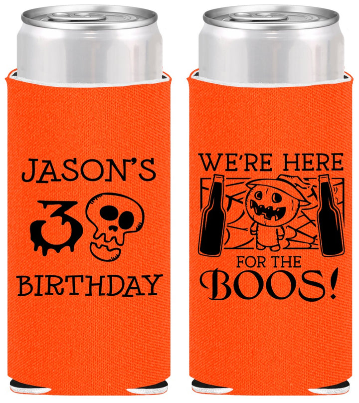 Personalized Birthday Slim Can Coolers - 30th Halloween | 20112