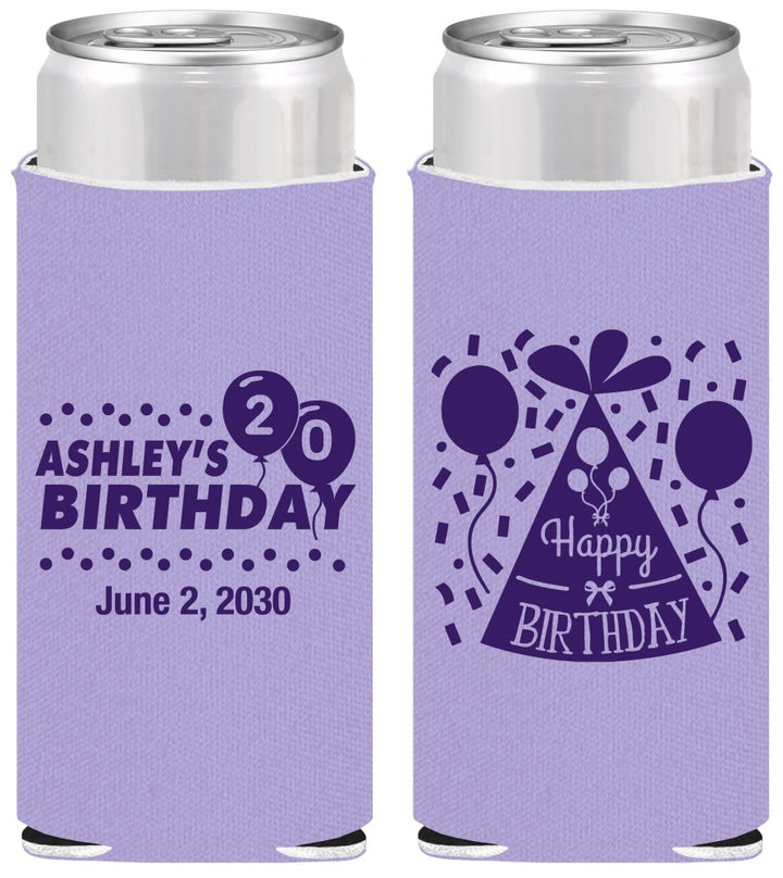 Personalized Birthday Slim Can Coolers - 20th | 20114