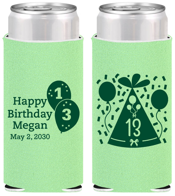 Personalized Birthday Slim Can Coolers - 13th | 20115