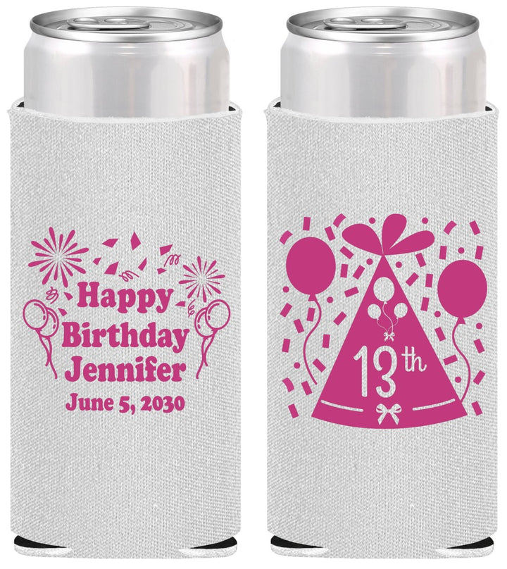 Personalized Birthday Slim Can Coolers - 13th | 20116