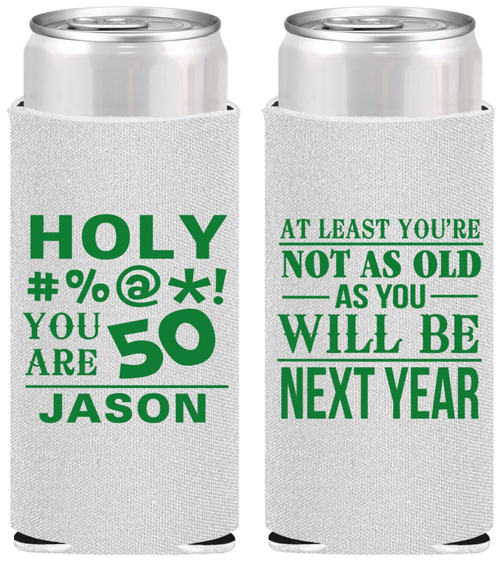 Personalized Birthday Slim Can Coolers - 50th | 20122
