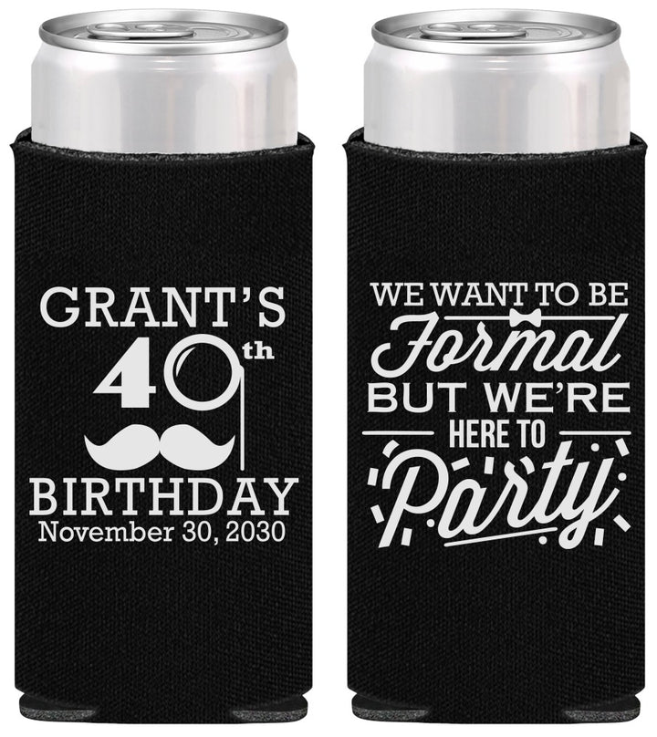 Personalized Birthday Slim Can Coolers - 40th | 20130