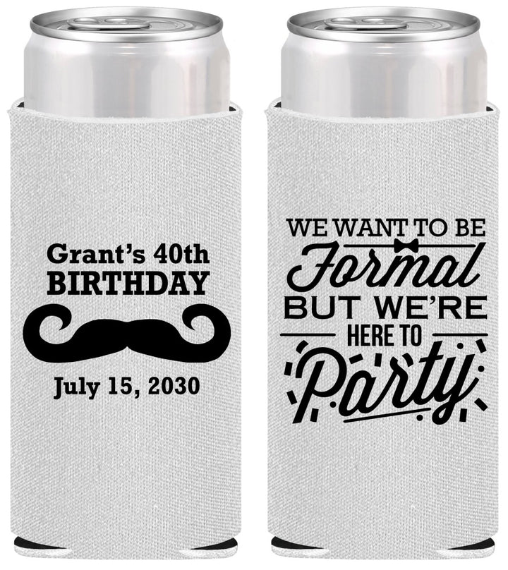 Personalized Birthday Slim Can Coolers - 40th | 20131