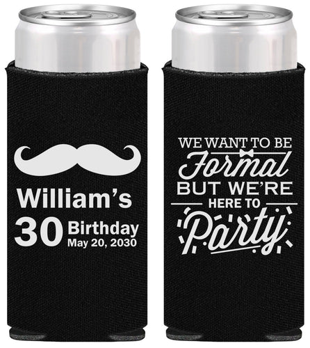 Personalized Birthday Slim Can Coolers - 30th | 20132