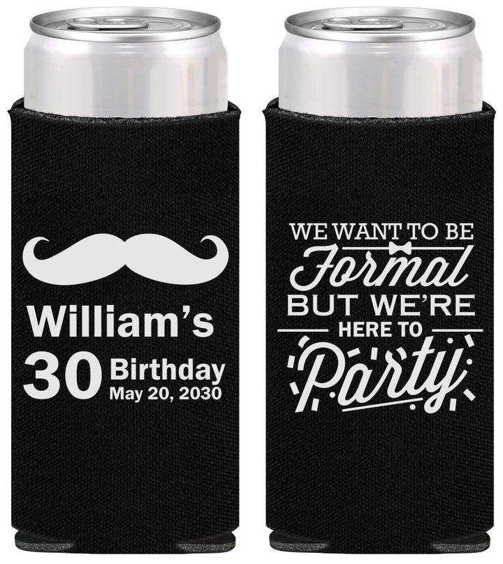 Personalized Birthday Slim Can Coolers - 30th | 20132