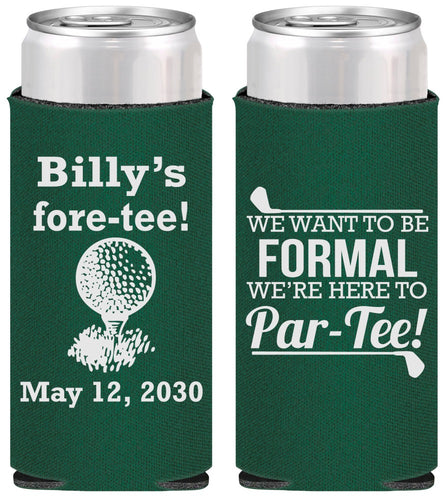 Personalized Birthday Slim Can Coolers - 40th Golf | 20134