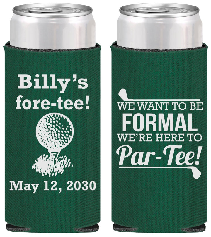 Personalized Birthday Slim Can Coolers - 40th Golf | 20134