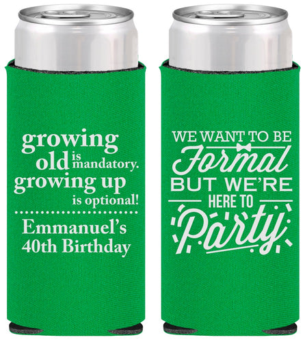 Personalized Birthday Slim Can Coolers - 40th | 20135