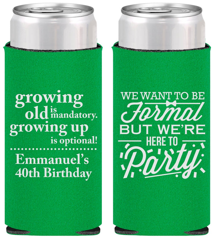 Personalized Birthday Slim Can Coolers - 40th | 20135