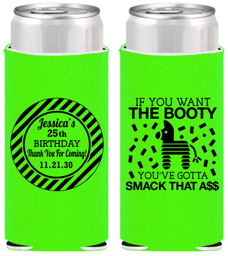 Personalized Birthday Slim Can Coolers - 25th Smack Ass | 20138