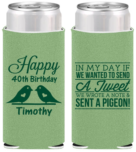 Personalized Birthday Slim Can Coolers - 40th | 20139