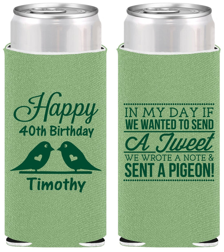 Personalized Birthday Slim Can Coolers - 40th | 20139