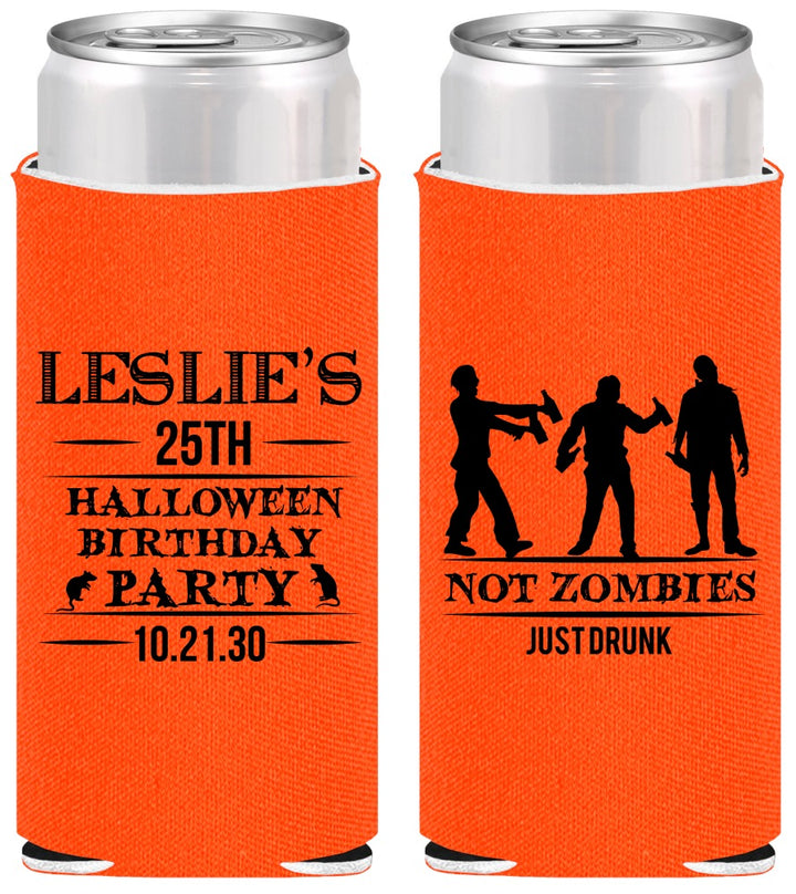 Personalized Birthday Slim Can Coolers - 25th Halloween | 20143