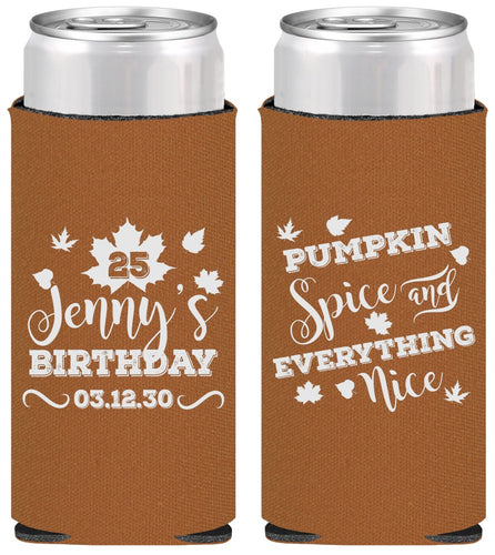 Personalized Birthday Slim Can Coolers - 25th Thanksgiving | 20144