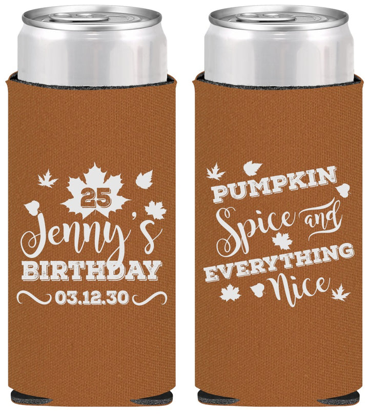 Personalized Birthday Slim Can Coolers - 25th Thanksgiving | 20144