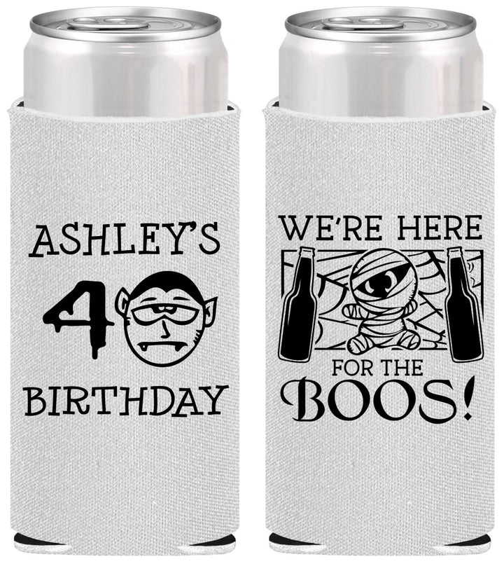 Personalized Birthday Slim Can Coolers - 40th Halloween | 20145