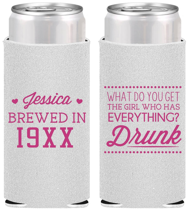 Personalized Birthday Slim Can Coolers - Drunk | 20147