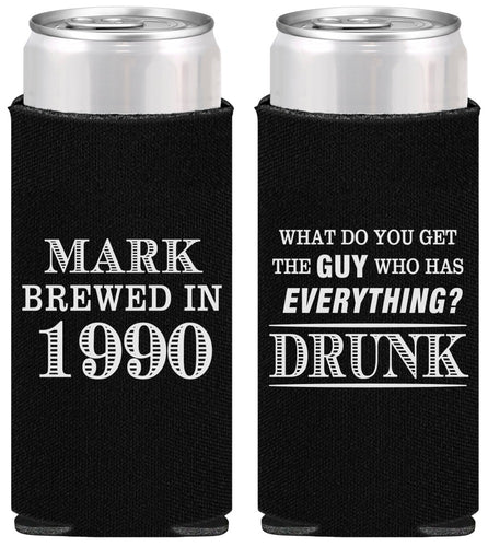 Personalized Birthday Slim Can Coolers - 40th | 20148